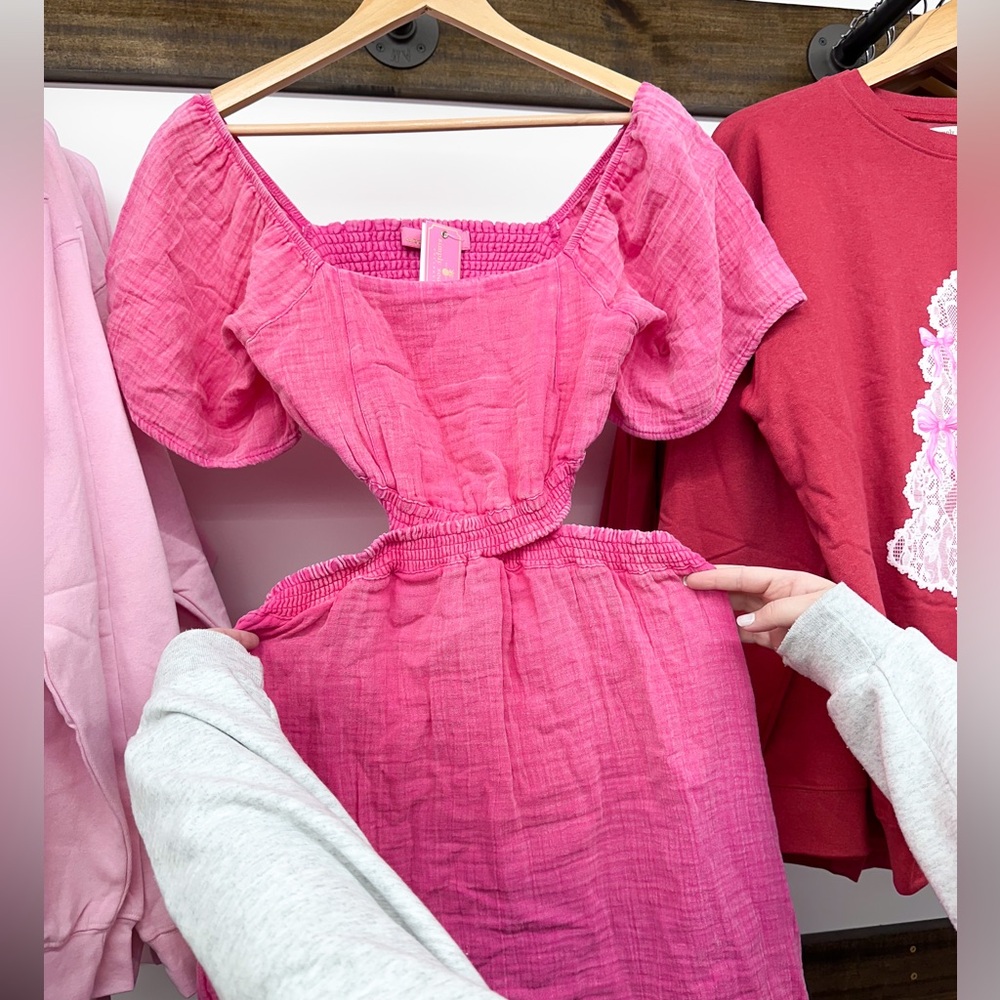Simply Southern Hot Pink Cutout Dress - NWT - Picture 3 of 3